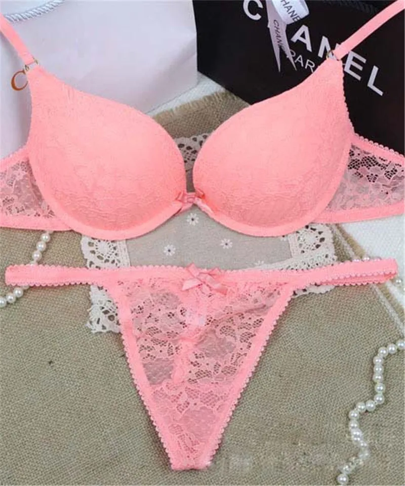 Brand Sexy Full Lace Floral Princess Underwear Bra Sets Vs Push Up Bra