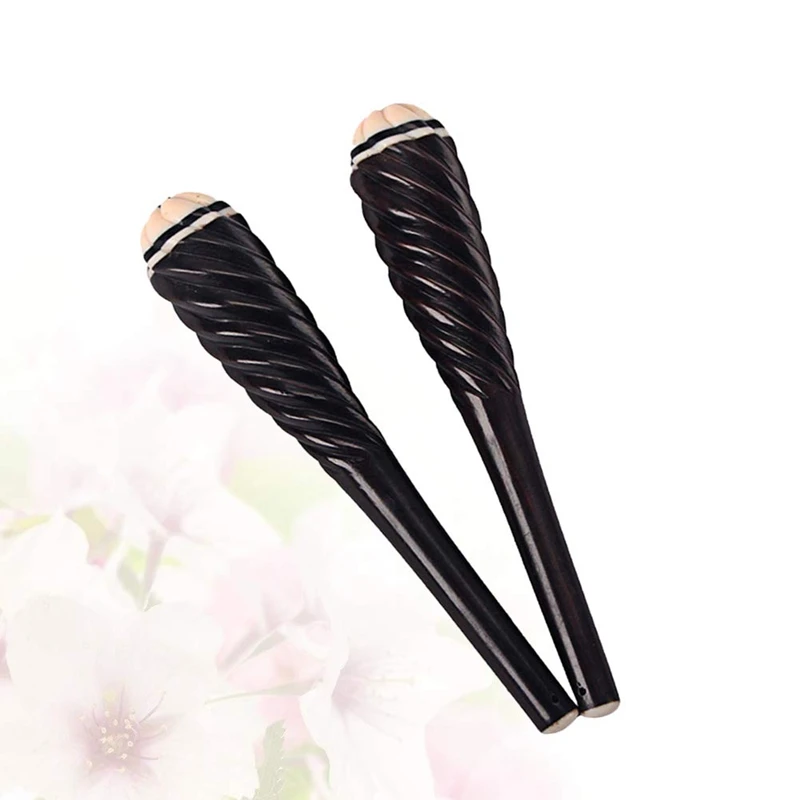 2 Pieces Professional Black Sandalwood Erhu Shaft For String Instrument