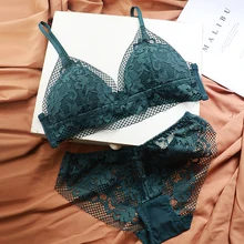 Wriufred, французское двубортное нижнее белье, женское, без косточек, тонкий срез, бюстгальтер, набор размера плюс, треугольная чашка, сексуальные кружевные бюстгальтеры