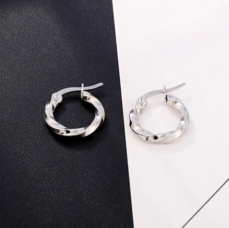 1 пара простой: золото, серебро, бесконечные круглые серьги-кольца для женщин, индивидуальные серьги-кольца, ювелирные изделия E138