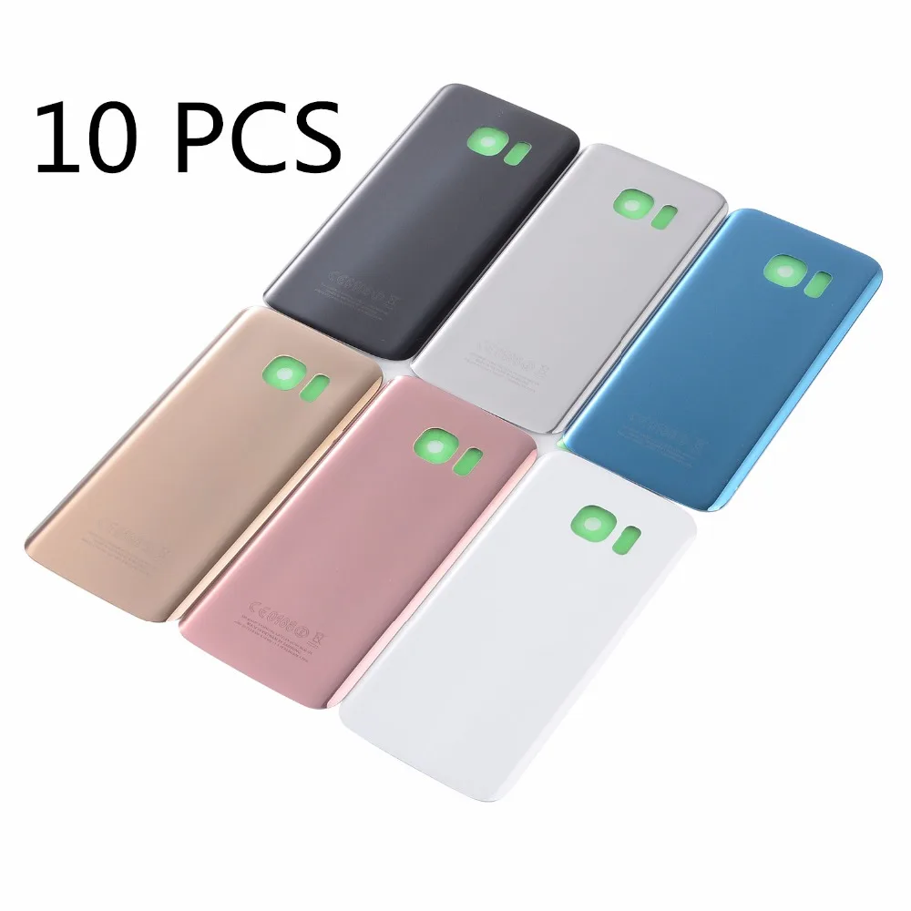 

10Pcs For Samsung Galaxy S7 G930 G930F S7 Edge G935 G935F Back Glass Battery Cover Door Housing Case + Adhesive Sticker