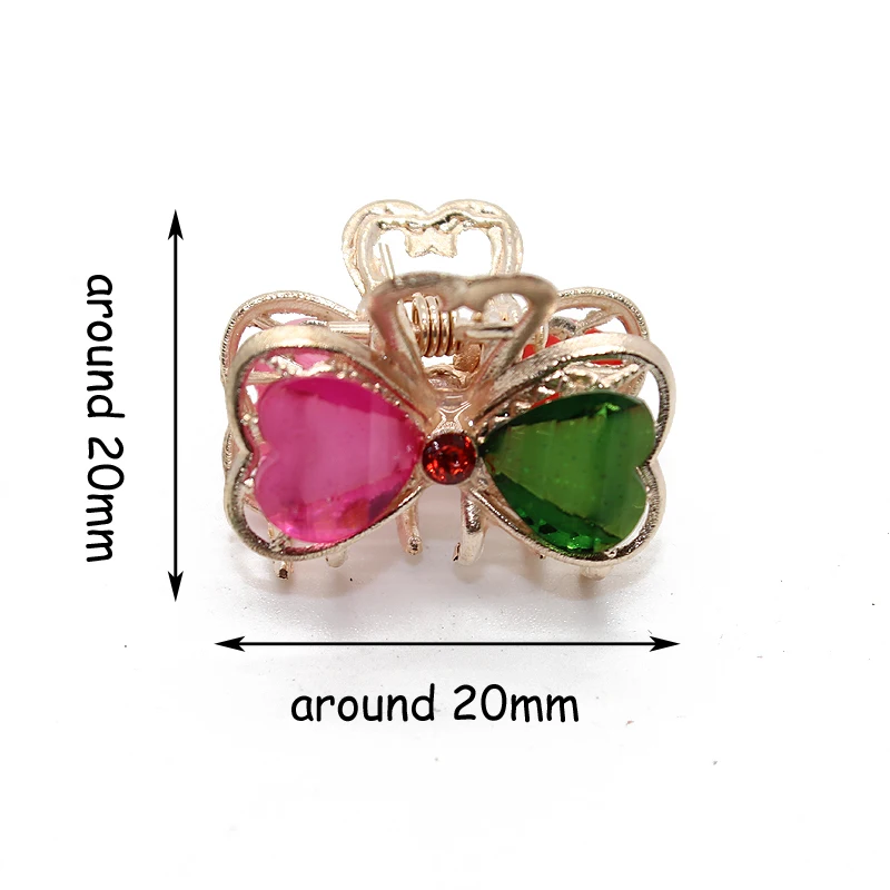 12 PCS Vintage Metal Crystal Flower Butterfly Mini Hair Claws Small Rhinestone Hair Jaw Clip Charm Accessories For Women hair accessory hair clip jewelry accessories