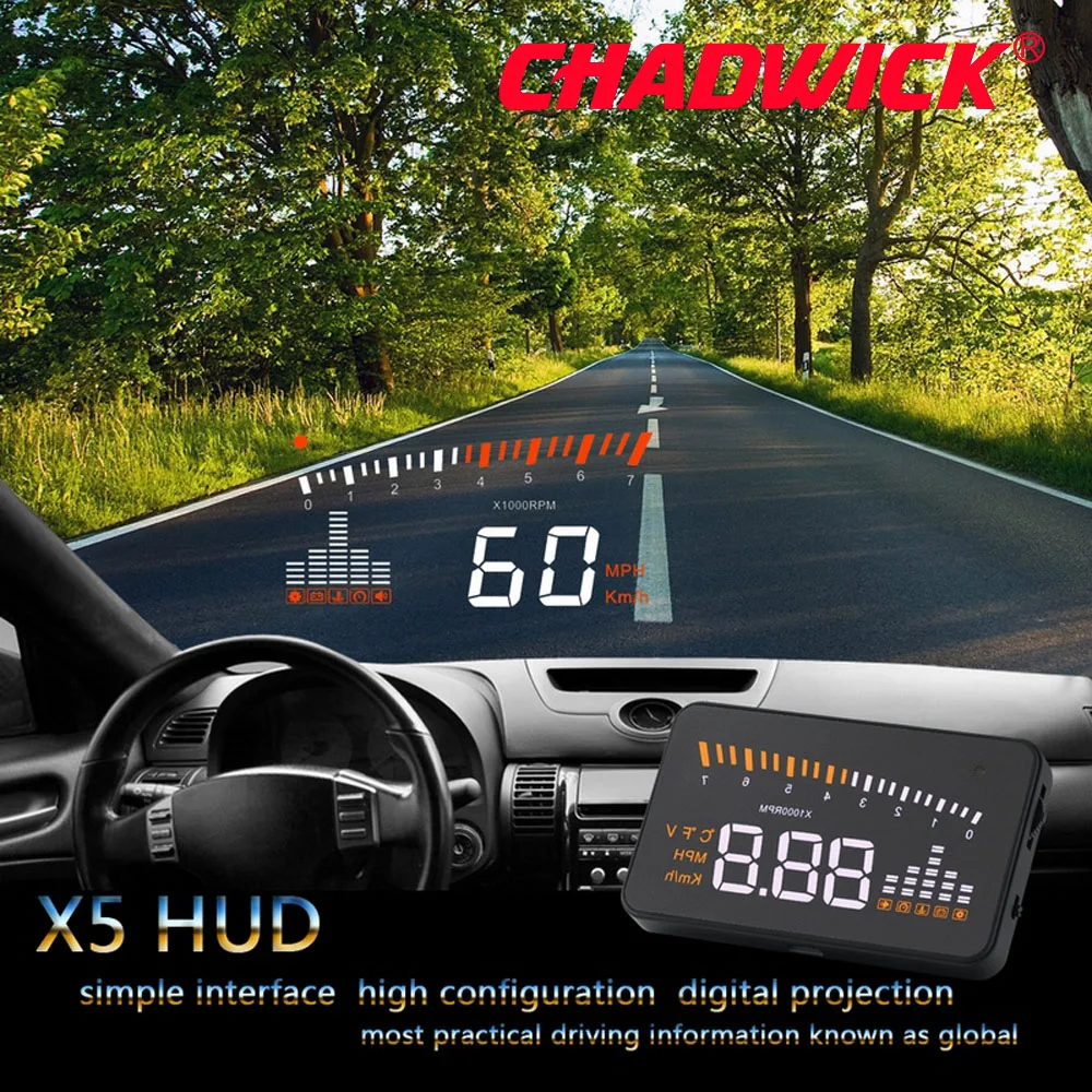 

Original X5 HUD Head Up Display Car HUD Head Up Display Car Styling Speed Alarm OBD II Head-up Display OBD2 Interface CHADWICK