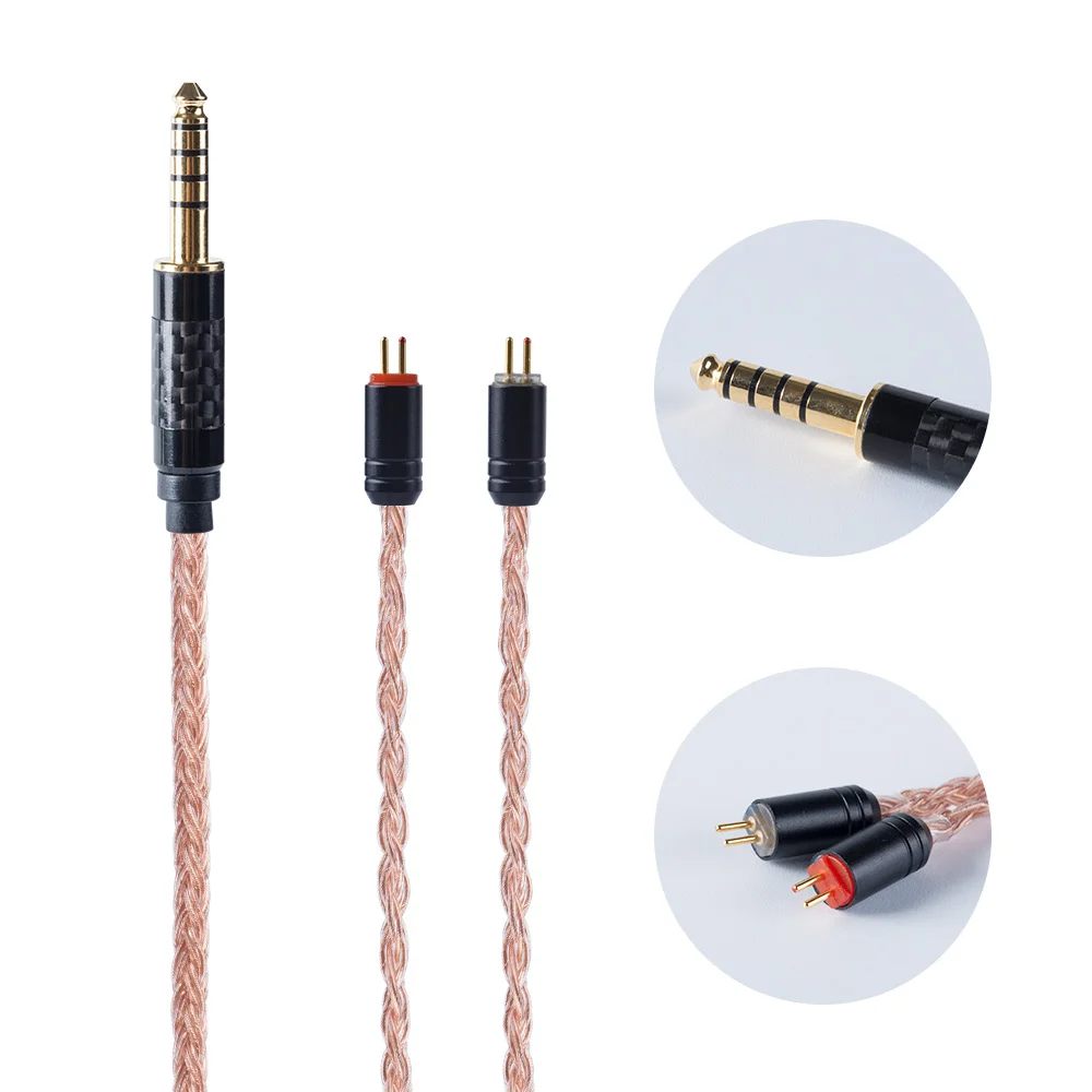 HiFiHear 16 Core коричневый позолоченный Модернизированный кабель 2,5/3,5/4,4 мм балансный кабель с MMCX/2pin разъем для KZ AS10 ZS10 ZST CCA C10 - Цвет: 4.4Pin