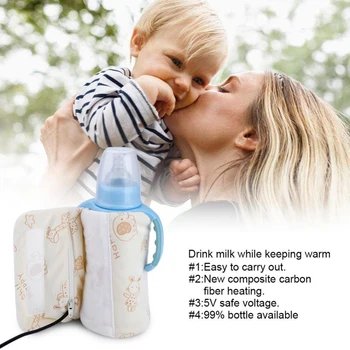 

Travel Thermostat USB Electric Outdoor Baby Supplies Insulated Milk Warmer Heater Bottle Cover Portable