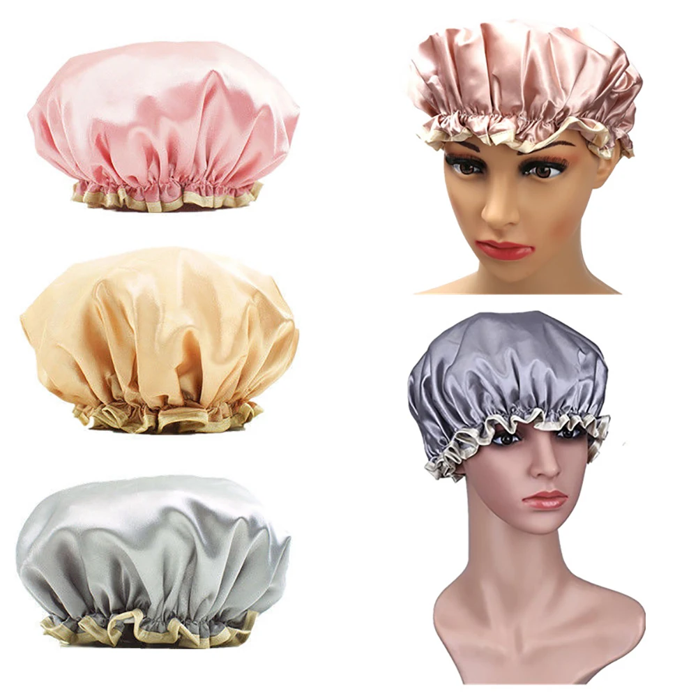 1 Pcs Womens Shower Cap Cute Girls Waterproof Caps Reusable Kids Deluxe
