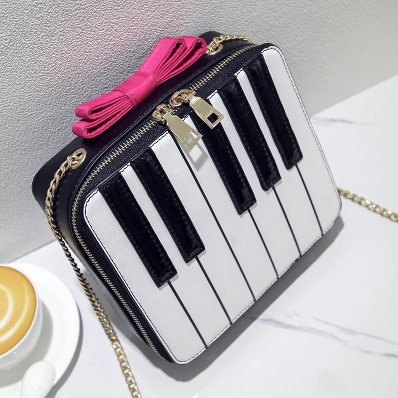 

2018 the Special Offer Single Interior Zipper Pocket Summer New Handbag Korean Ribbon Piano Personality Color Bag Chain Satchel