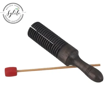 

Retro Bronze Wooden Crow Sounder w/ Drumstick Sound Tube Percussion Toy