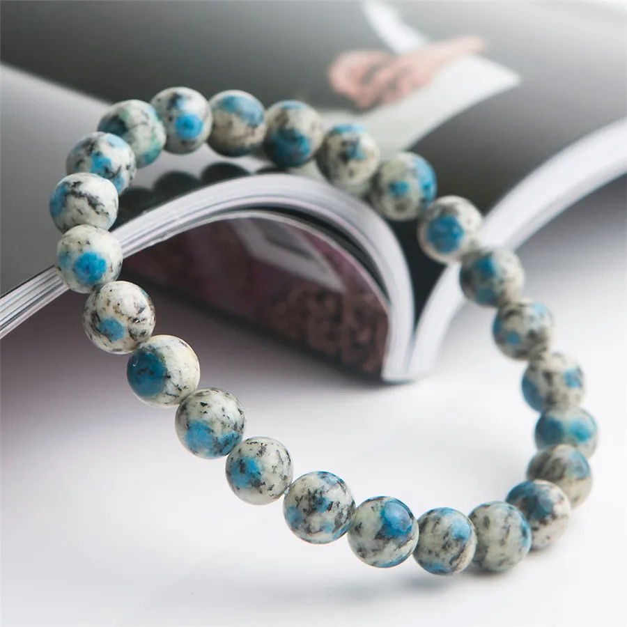 Natural K2 Jasper Volcanic Jasper Gemstone Crystal Stretch Round Bead Bracelets Woman Lady 8mm AAAA (3)