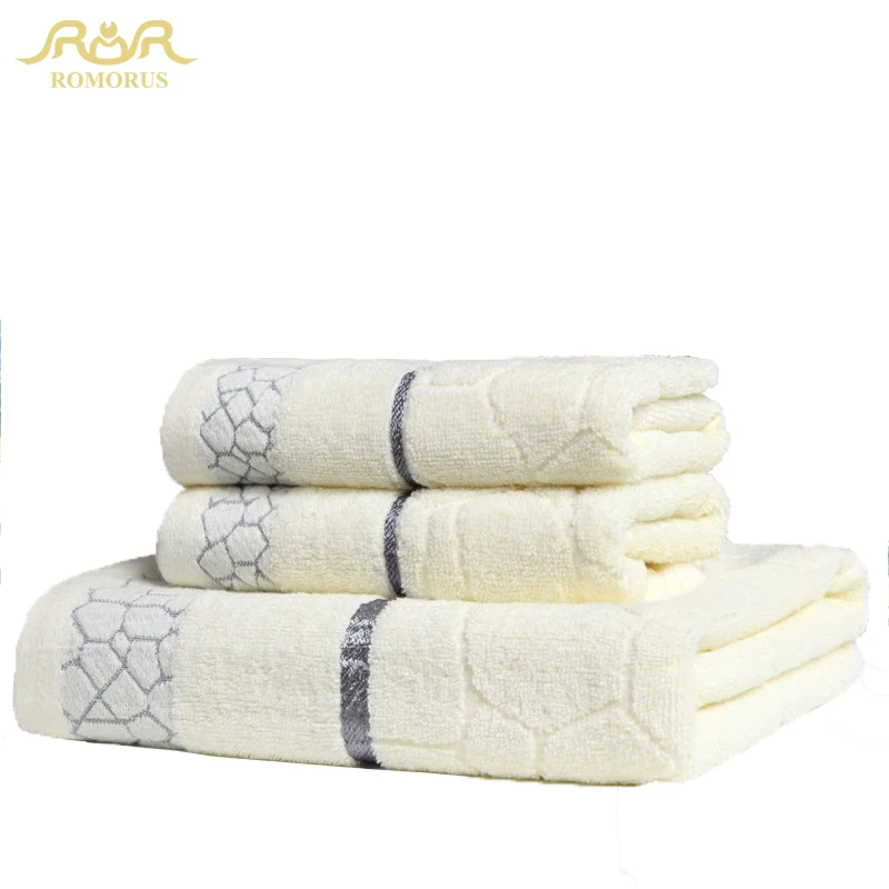 

ROMORUS Designer Soft Large Towel Set 100% Cotton Bathroom Towels Beach/Gym/Home Bath Face Towels in Bulk from China RMR271238
