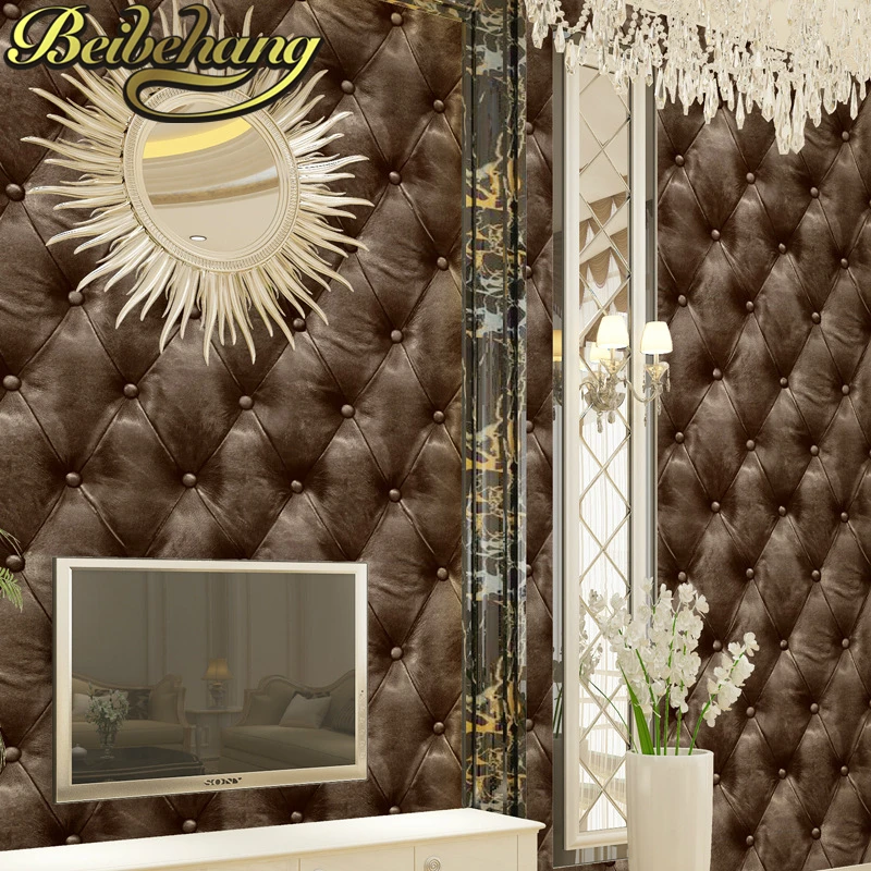 beibehang European imitation soft bag 3D stereo wallpaper living room TV background wall hotel bedroom bedside imitation leather the doors morrison hotel stereo 180 gram