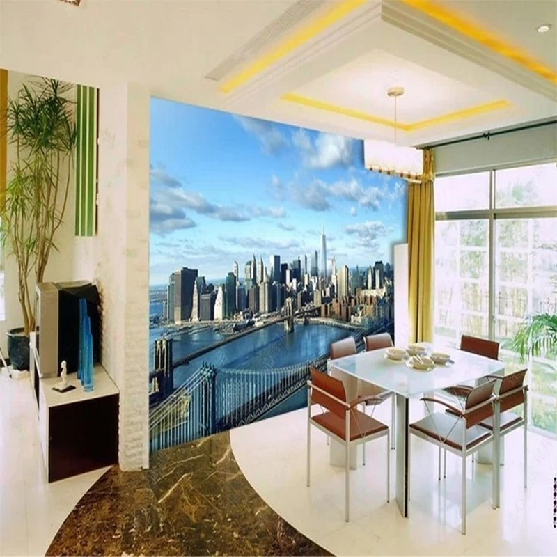 Custom 3d photo wall papers home decor modern architecture New York City World Vision Development mural wallpaper for walls 3 d