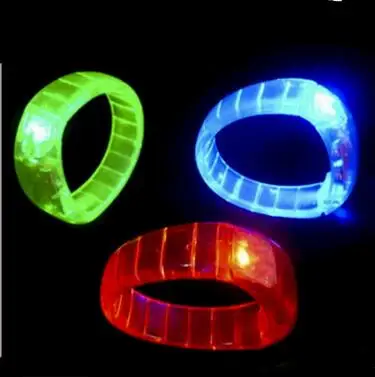 

500PCS LED Flash Bracelet Colorful Flash Bracelet Fluorescent Bracelet LED Light Up Bracelet Activated Glow Flash Bangle YH316