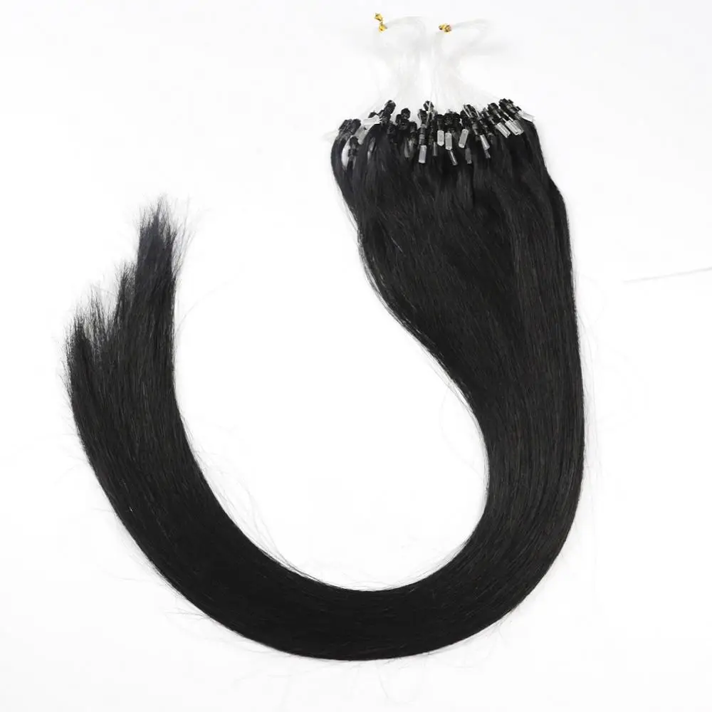 ZZHAIR 1g/S 16"-22" Machine Made Remy Loop Micro Ring Hair 100% Human Hair Extensions Capsule Keratin Bead 50S Pack