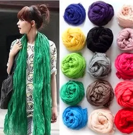 2014 Winter American and Europe hottest women fashion solid cotton voile warm soft silk scarf shawl