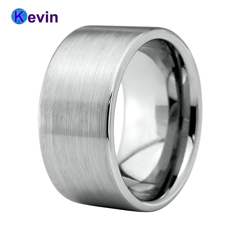 12mm Mens Wedding Bands Mens Tungsten Carbide Ring Flat