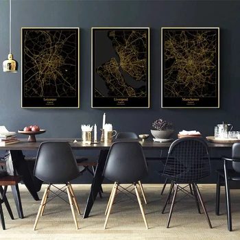 

Leicester Manchester Newcastle Norwich Nottingham England City Map Canvas Art Print Wall Pictures for Living Room No Frame