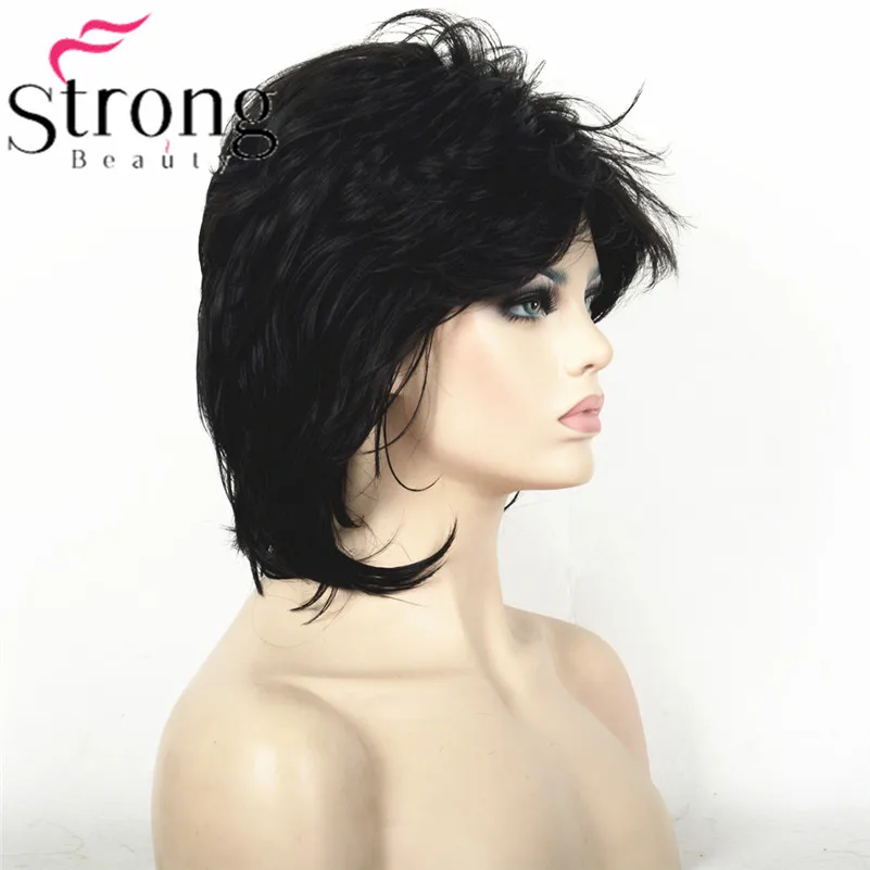 StrongBeauty короткий слоистый блонд Классический колпачок полный синтетический парик женские волосы парики выбор цвета