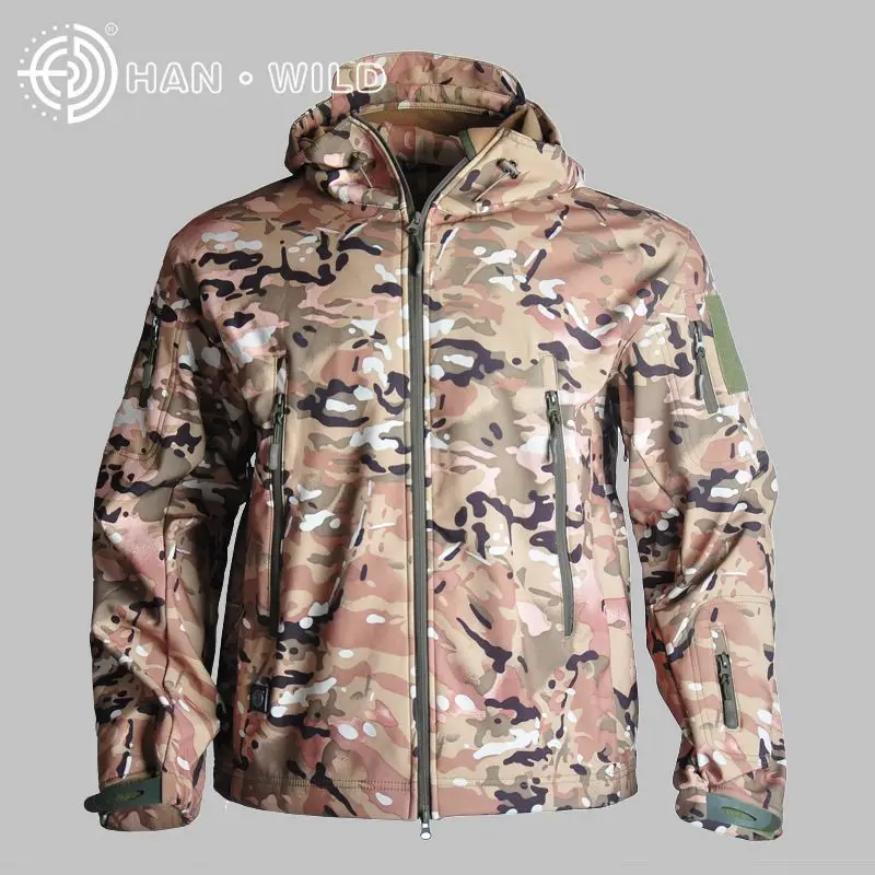 Весна Sharkskin Softshell TAD тактическая куртка мужская камуфляжная охотничья одежда военные пальто ветровка Куртка для туризма кемпинга - Цвет: CP