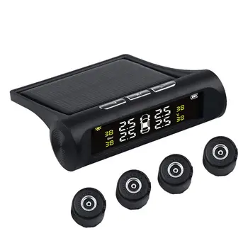 

Wireless TPMS Car Tire Pressure USB Charging Monitoring System LCD Display Precise Detection Alarm External Sensor