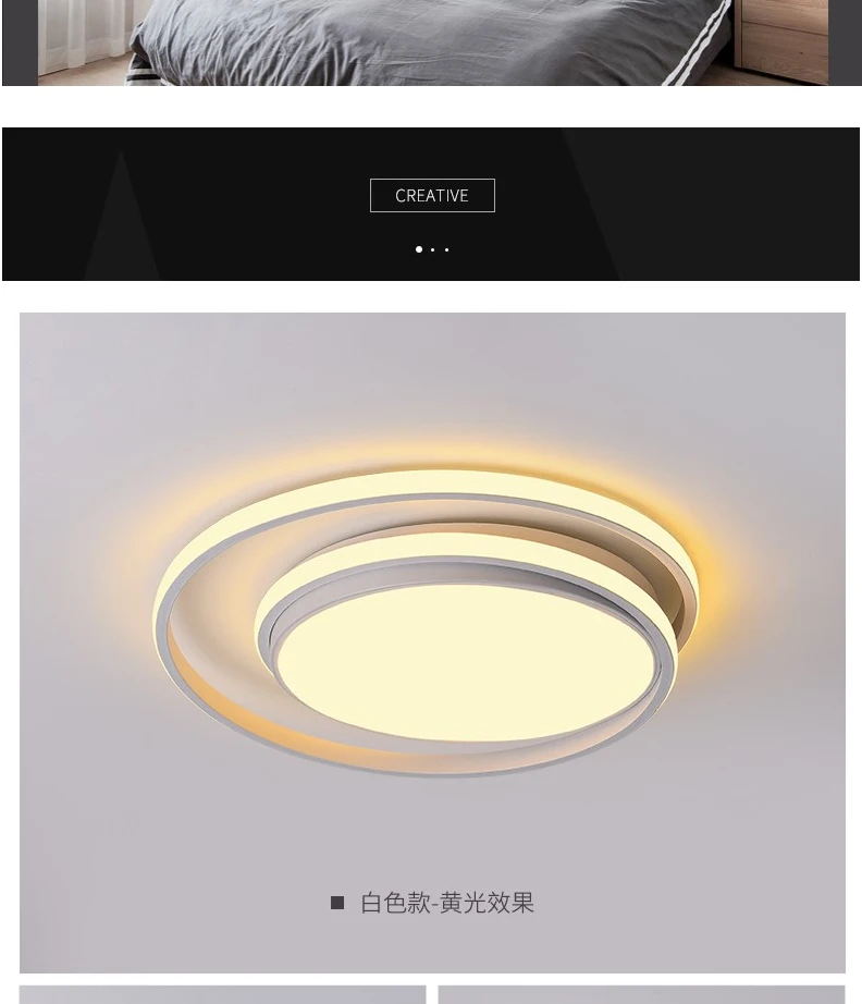 Living room LED ceiling chandelier for kitchen bedroom balcony lamp black and white round modern chandelier AC85-260V