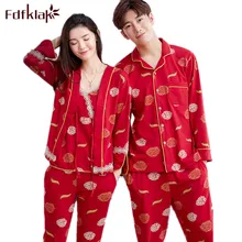 Fdfklak L, XL, XXL, 3XL, большие размеры, свадебные пижамы на весну и осень, семейная Пижама, пижамный комплект, комплекты для сна, домашняя одежда, Q703