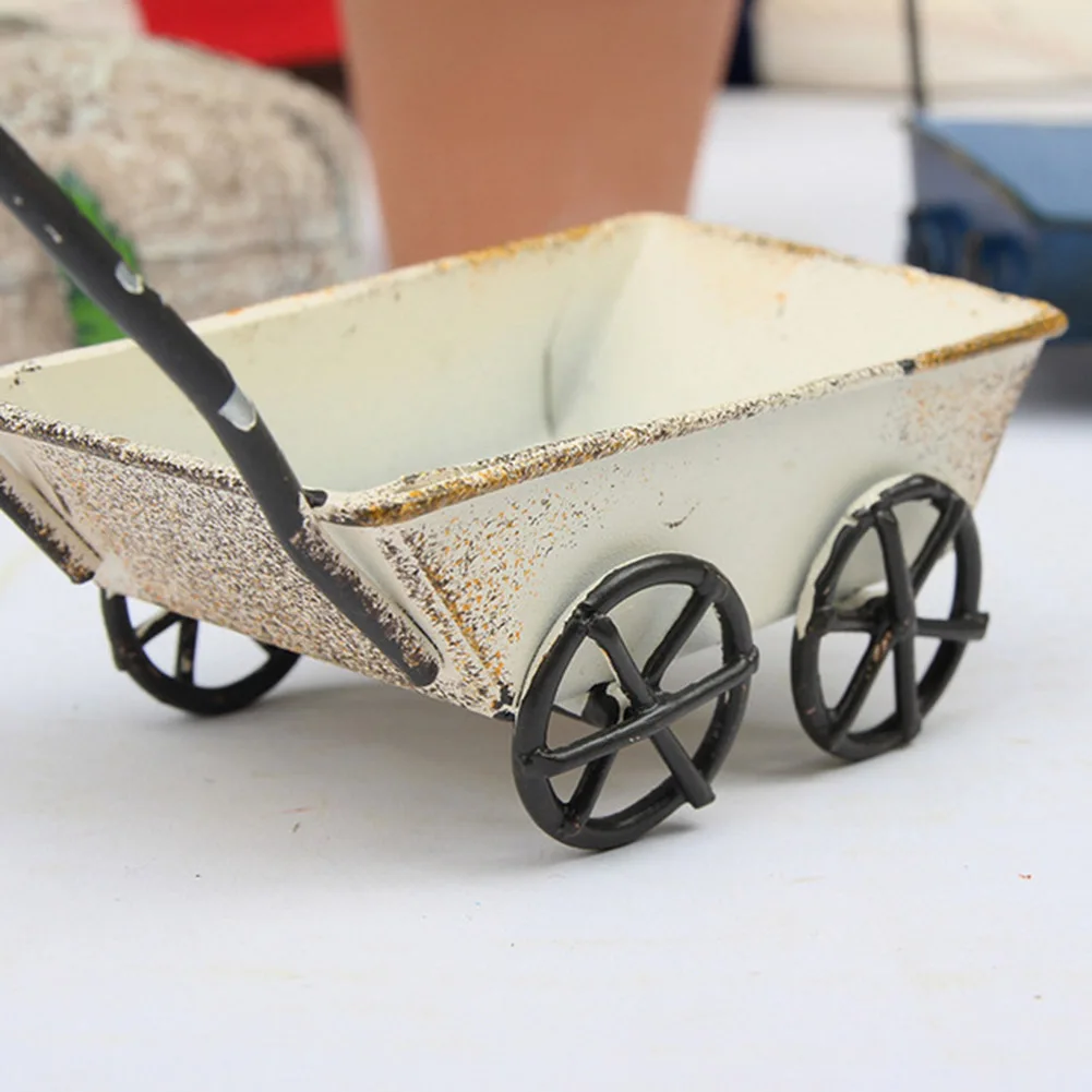 

Mini Metal Trolleys Carts Miniature Fairy Garden Craft Home Decor Art Wedding Decoration QP2