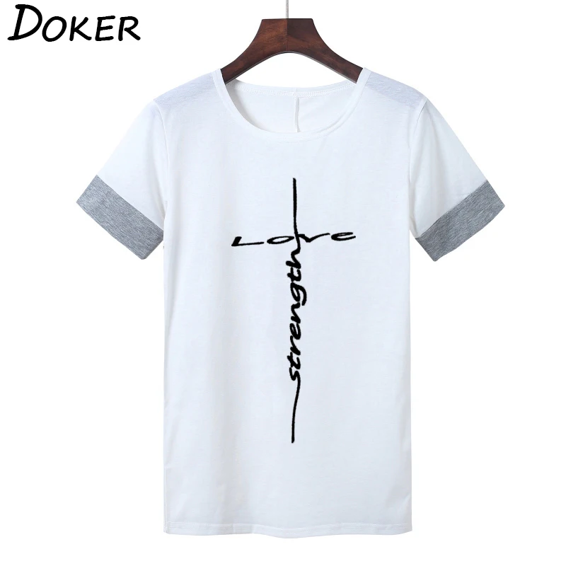 

5XL Summer New Love Strength Printed T Shirt Women Patchwork Short Sleeve T-shirts Plus Size Loose Tops Women Kawaii Tee Shirt