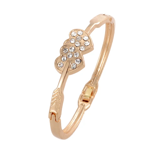 Модный прозрачный браслет из кубического циркония, модные браслеты-манжеты золотого цвета для женщин и девушек, вечерние ювелирные изделия на свадьбу - Окраска металла: SL288