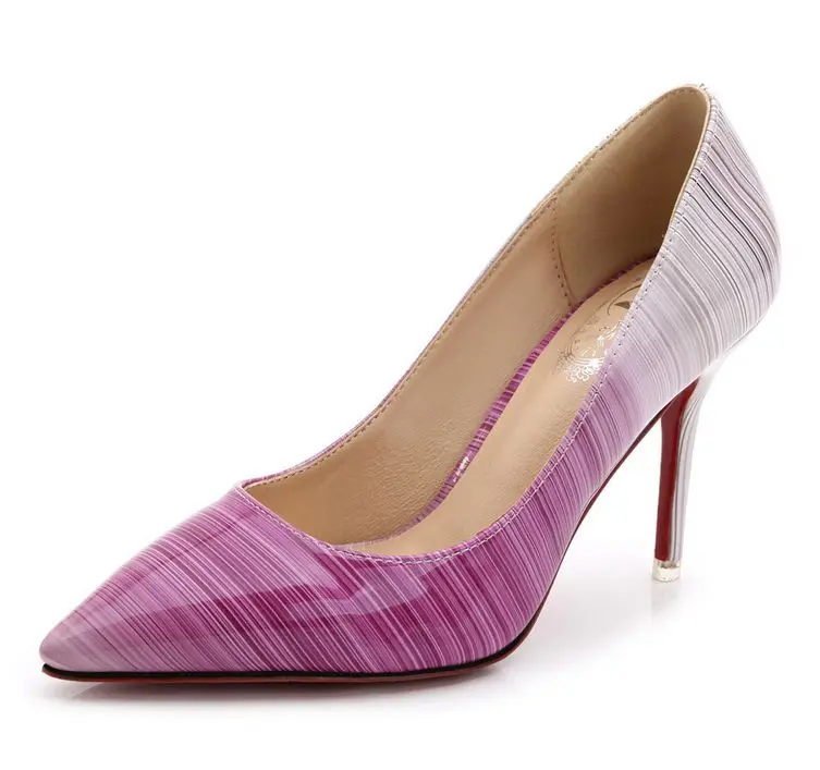

Plus sizes 40 41 42 sexy thin heel stiletto pumps shoes woman point toes TG1261 color patchwork patent leather lady party pumps