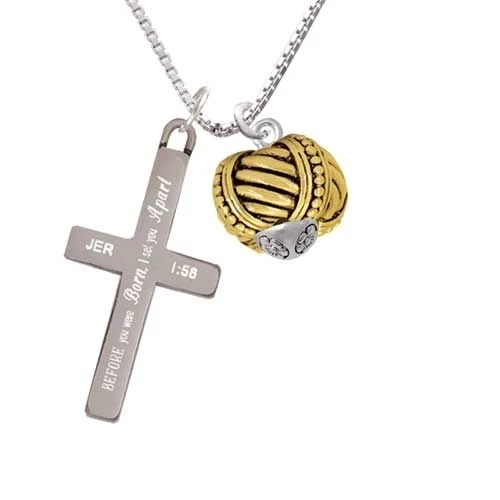 Large Rope with Cross Spinners Gold Tone Spinner - I Set You Apart - Cross Necklace (1)