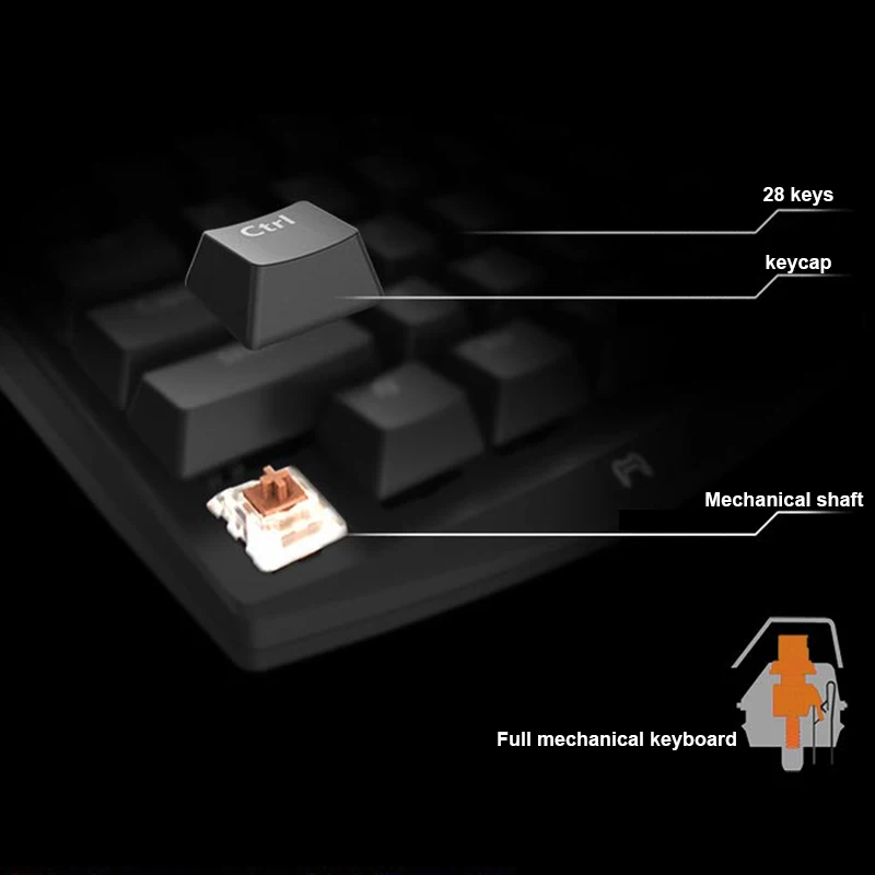 

28 Keys One Hand Design Mechanical Keyboard Wireless for Esport Gaming PUBG Mobile Games LSMK99