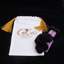 Пользовательский логотип 100 шт пучок волос атласная телескопическая веревка упаковочная сумка для женщин расширение/расширение упаковки