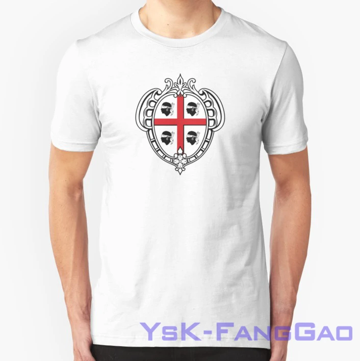 

Coat of Arms of Sardinia Tshirt men Short sleeve women t-shirt Casual tops tee Cotton summer T-Shirts