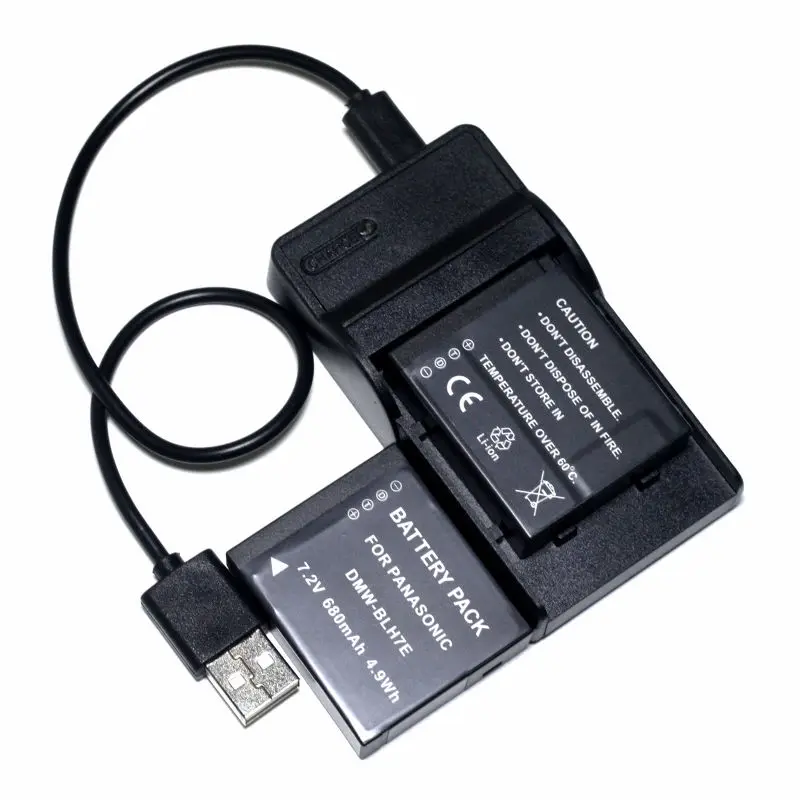 2 шт. DMW-BLH7E DMW-BLH7PP Батарея+ USB Зарядное устройство для цифрового фотоаппарата Panasonic DC-GX800 GX850 DMC-GM1s GM5 DMC-GF7 GF8 GF9 DMC-LX10 LX15 Камера