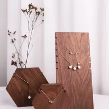 Черный орех Цепочки и ожерелья цепь подставка для подвесок Jewelry Дисплей подставка держатель кольца