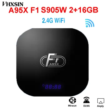 

VHXSIN 2PCS/LOT A95X F1 Android 8.1 Smart TV BOX 2GB RAM 16GB ROM Amlogic S905W 2.4G WIFI 100Mbps/ 4K H.265 Media Player