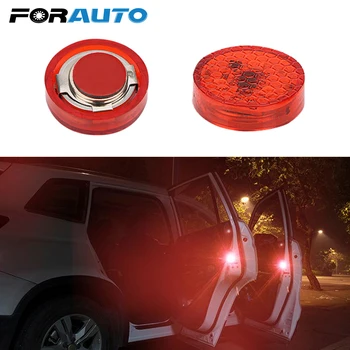 

FORAUTO 2pcs/Set Car Door Lights LED Warning Lamp Red Anti Collision Magnetic Control Auto Strobe Traffic Light