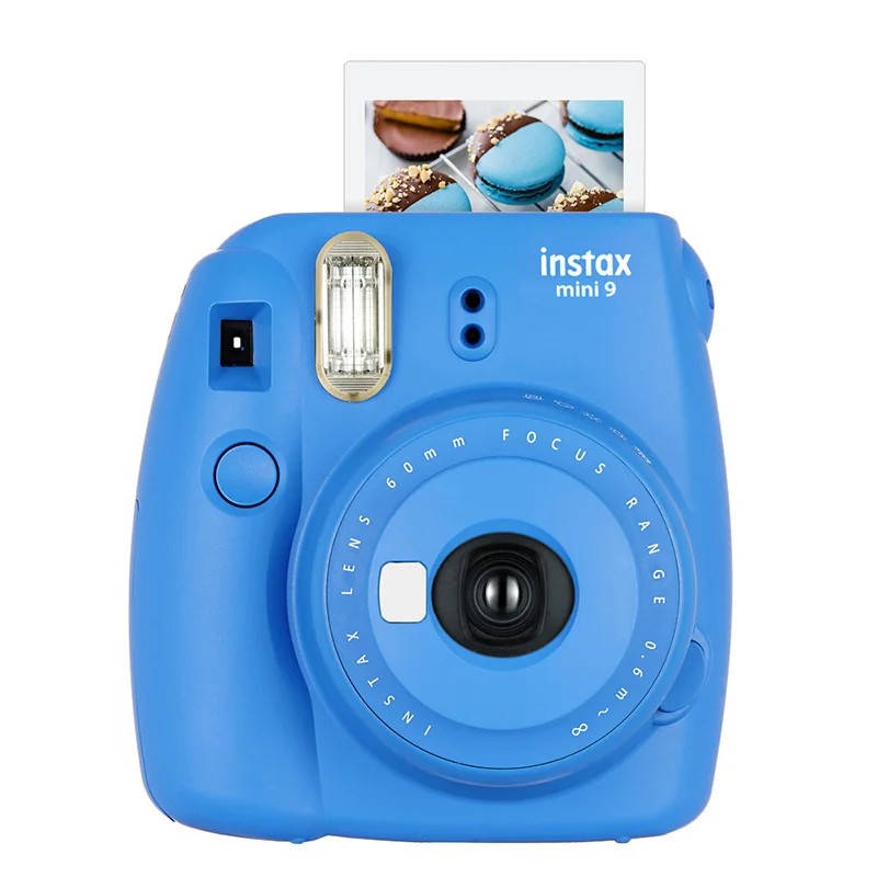 Фотокамера моментальной печати Fujifilm Instax Mini 9-Розовый фламинго, голубой лед, кобальтовый синий, дымчатый белый и салатовый 5 цветов - Цвет: Cobalt Blue