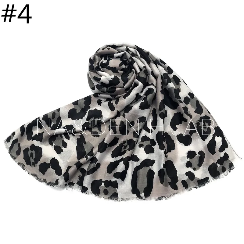 NEW leopard pattern hijab scarf fringe fashion women scarves and shawls muslim print hijabs brand soft muffler hot sale 10pcs