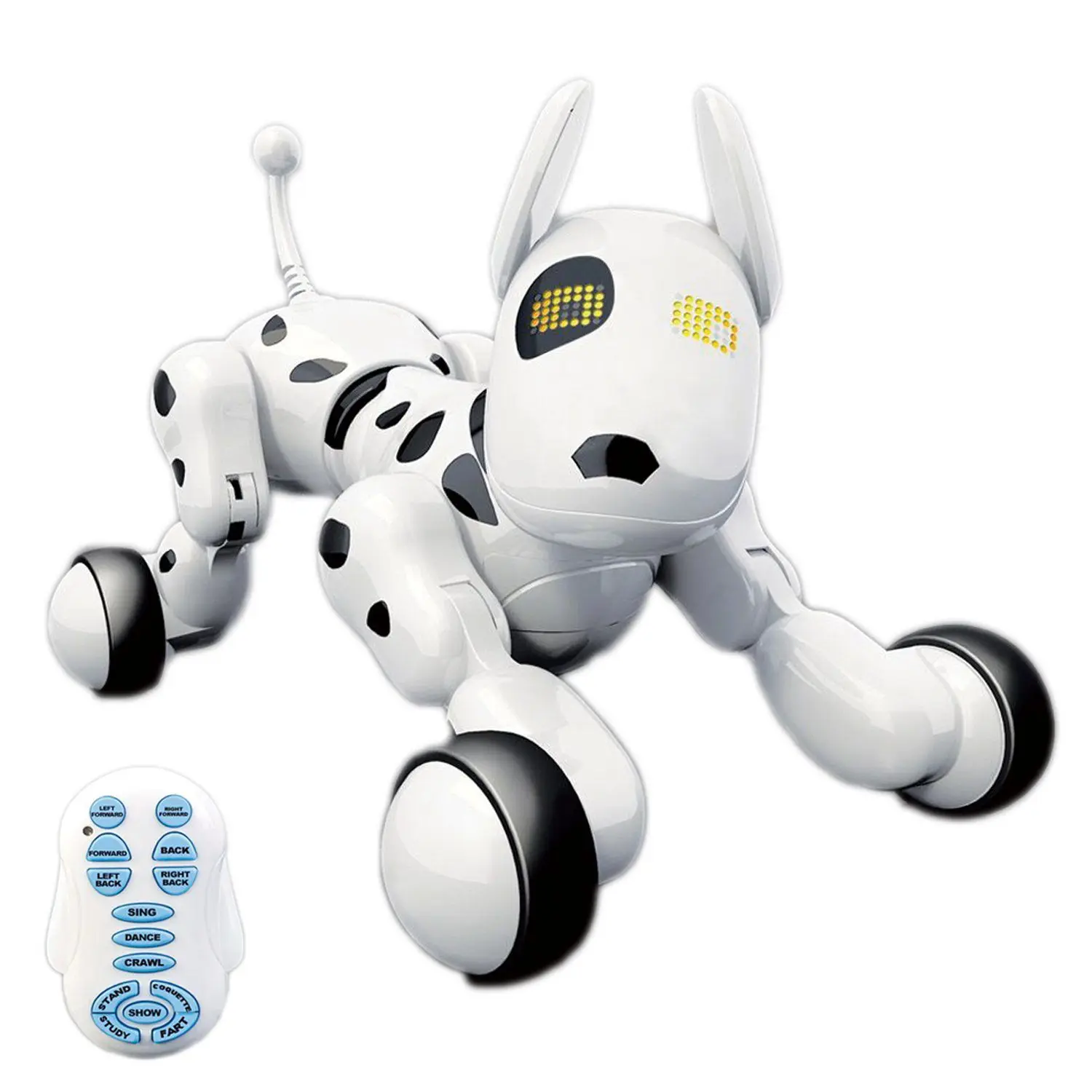 

HOT SALE Wireless remote control smart robot dog Wang Xing electric dog early education educational toys for children(White)