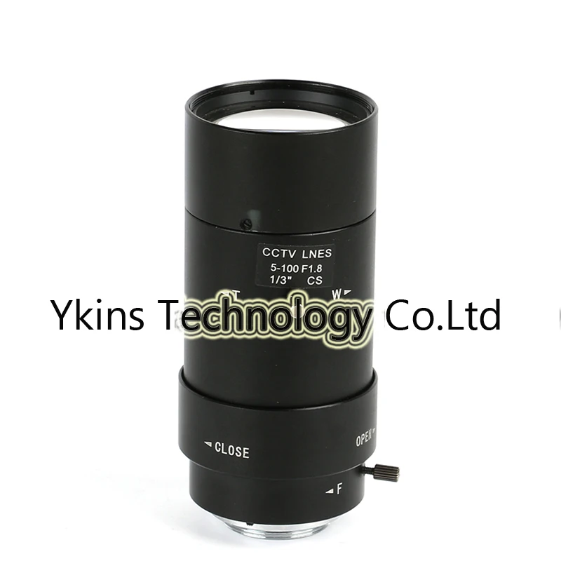 

Newest 5-100mm CS-Mount F1.8 Lens 1/3" Zoom Zoom Manual Iris Zoom Lens for Safety CCTV Camera Industrial Microscope Camera