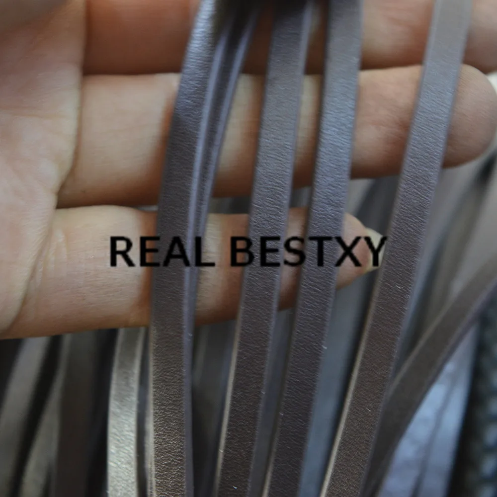 Настоящие BESTXY 5 м/лот 5*2 мм коричневые плоские кожаные полоски шнуры с масляными
