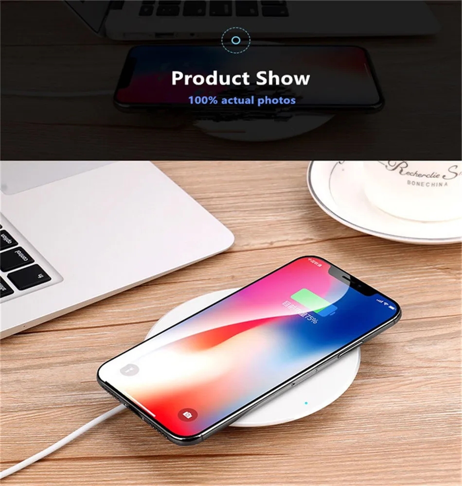 !ACCEZZ 5W QI Wireless Charger Pad For Samsung S8 S7 S9 Plus Note8 LED Cooling Vent Charger For iPhone X 10 8 Plus Charging Pad (10)
