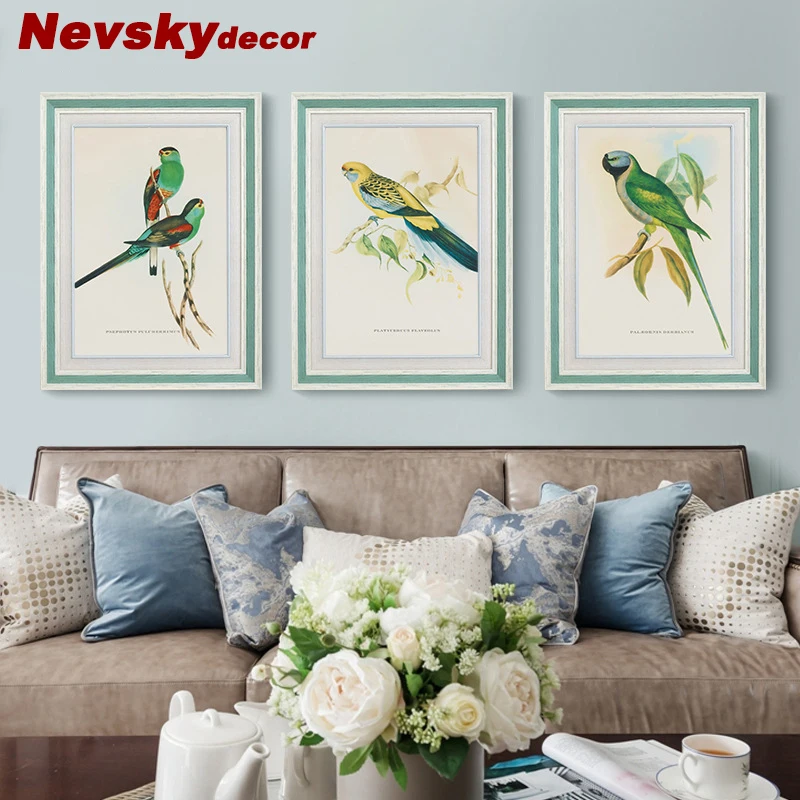 

Nevsky American Brid art paintings on the wall for a house with a double frame for living room Kids bedroom decoracion on canvas