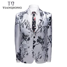 Мужской брендовый Блейзер размера плюс с цветочным принтом брендовый Мужской приталенный Блейзер 4XL мужские блейзеры и пиджаки Одежда для выпускного вечера