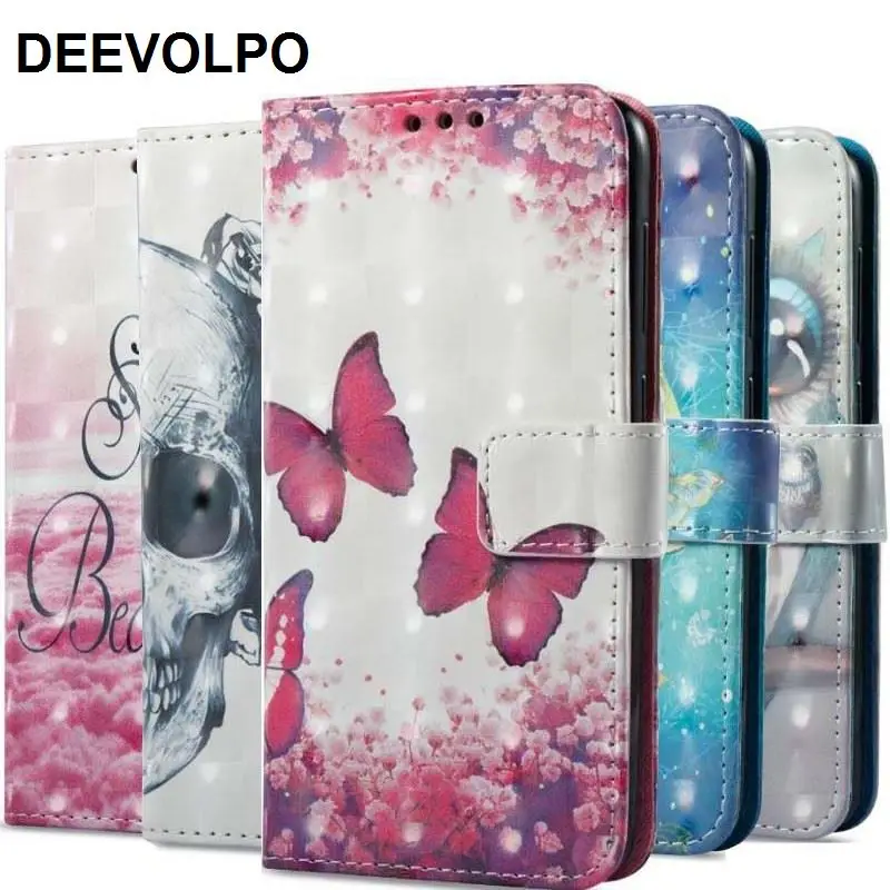 

DEEVOLPO Luxury Leather Case For Xiaomi Redmi 4A 4X 5A 5X Note4X Note5A Note 4X 5A Fundas Skull Owl Wallet Phone Cover Bag DP03H