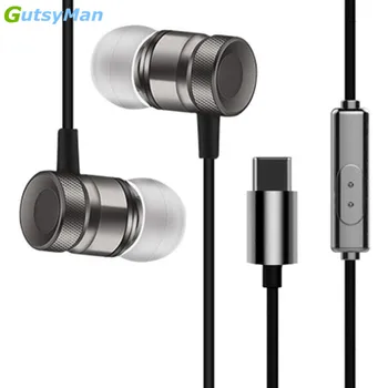 

GutsyMan USB Type-C in-ear stereo earphone Digital wired sports metal headsets with MIC for GALAXY S8 HUAWEI P10 nova 2 XIAOMI 6