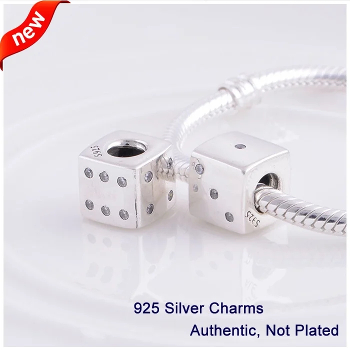 

Compatible with Fandola Jewelry Bracelets 100% Authentic 925 Sterling Silver Thread Beads Sports Dice Charms Original CKK