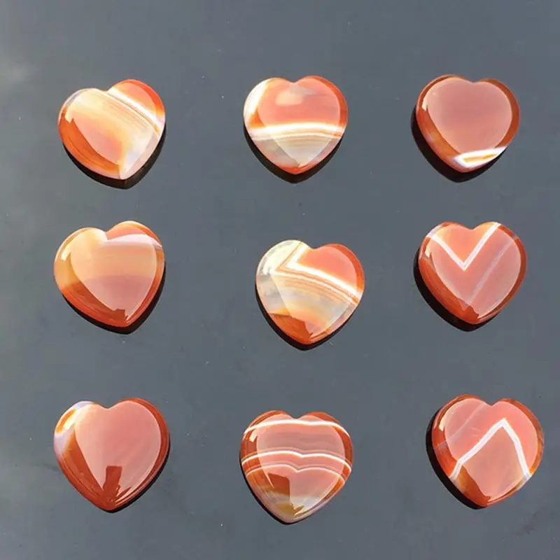 В форме сердца гладкие драгоценные камни чакра камень Исцеление балансировочный комплект для коллекционеров кристалл и рейки целителей и йоги практик